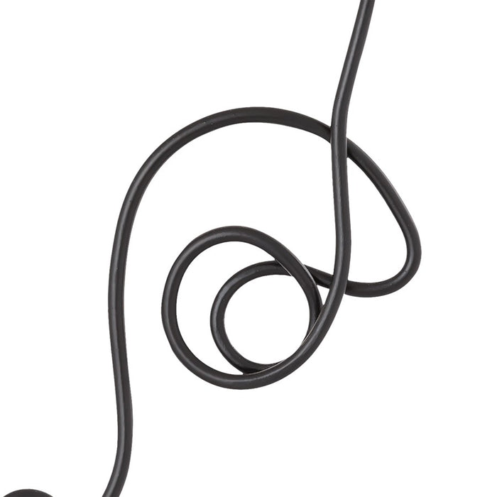 Atlas Lighting Line Drawing Sculpture, Matte Black