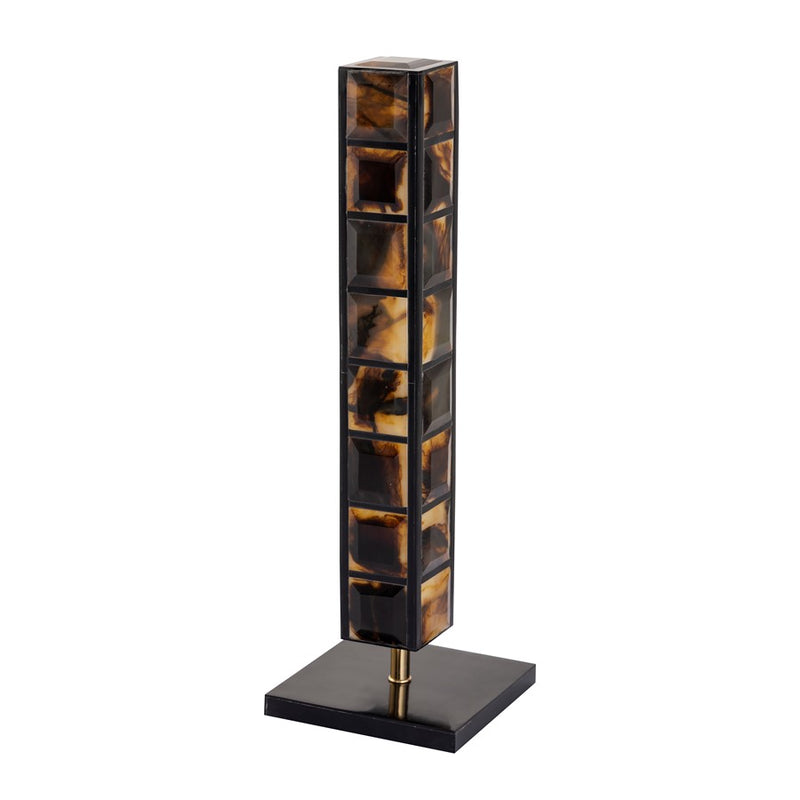 Atlas Lighting Little Horn Totem Sculpture | Transitional Horn Composite with Brass Metal Post | Entryway & Living Room Decor | Model AC11442-01