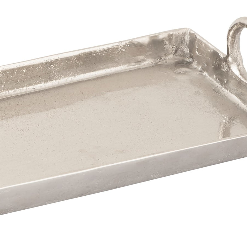 Atlas Lighting Loop Tray | Modern Nickel Metal Serving Tray | Entertaining & Coffee Table | 26.75 x 8.5 x 5.25 in | Model AC11450-01