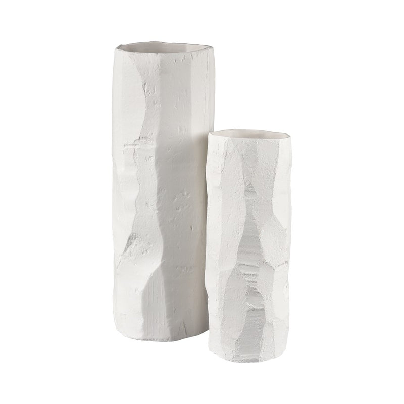 Atlas Lighting Lore Vase | Modern Matte White Earthenware Vase | Living Room & Entryway Decor | 6 x 6 x 16 in | Model AC11451-01