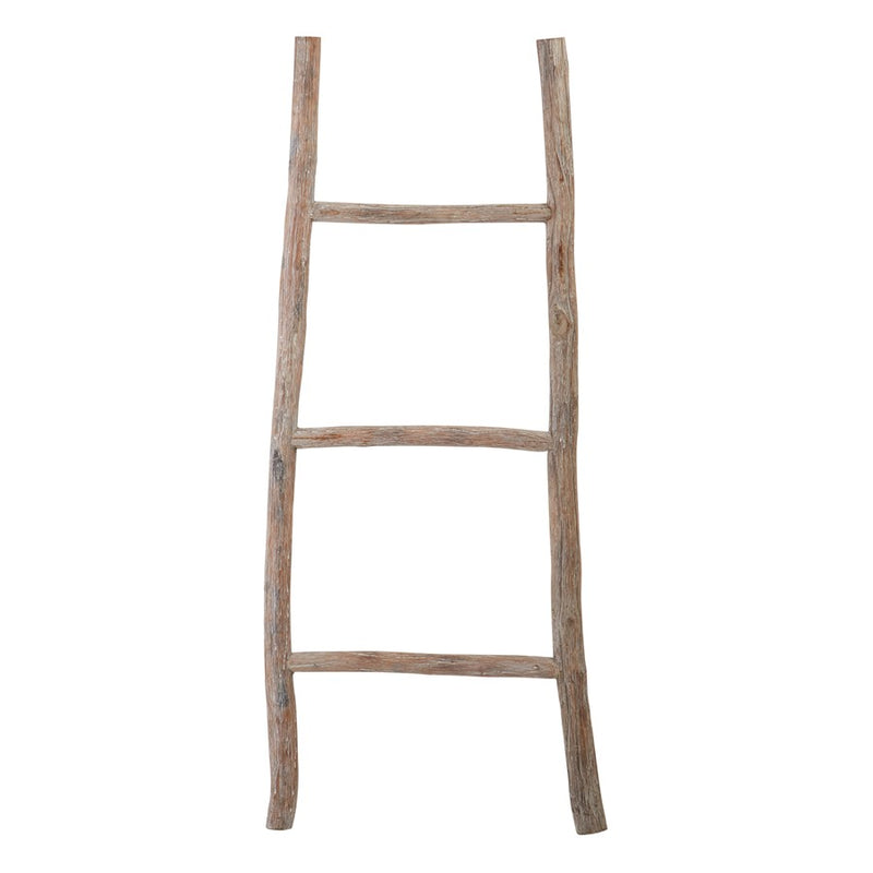 Atlas Lighting Lydia Wood Ladder, Small | Bleached Wood | Bathroom & Bedroom Towel Display | 17 x 1 x 39 in | Model AC11457-01