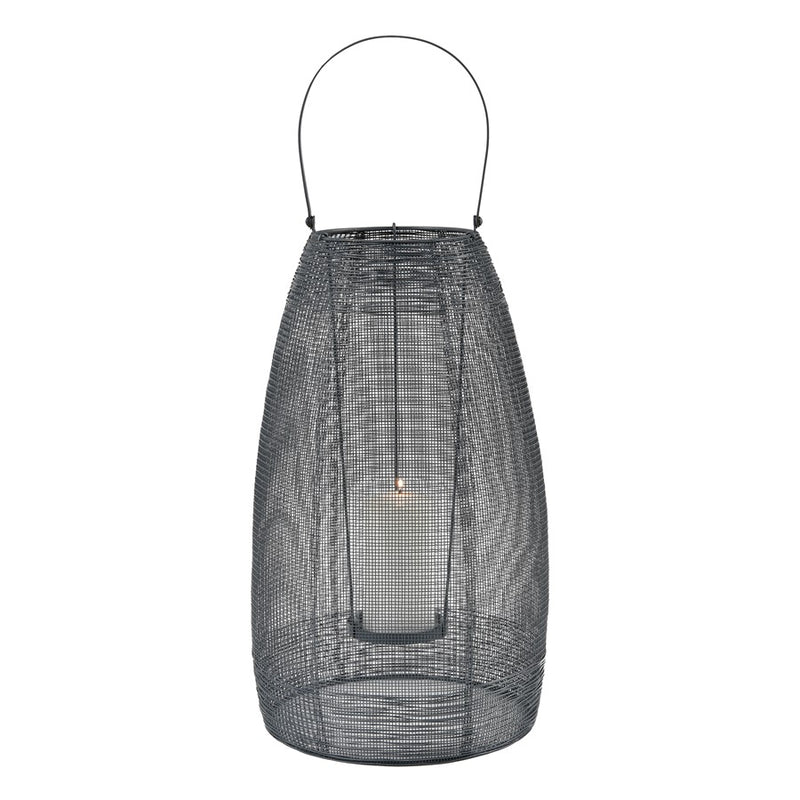 Atlas Lighting Magnet Lantern | Gray Metal & Clear Glass | Indoor Candle Lantern | 12 x 12 x 28 in | Model AC11458-01