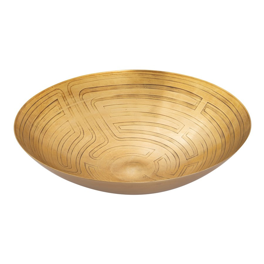 Atlas Lighting Maze Etched Centerpiece Bowl, Brass - AC11470-01