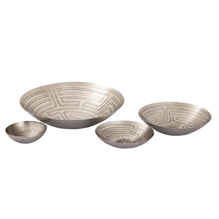 Atlas Lighting Maze Etched Bowl, Set of 3, Nickel