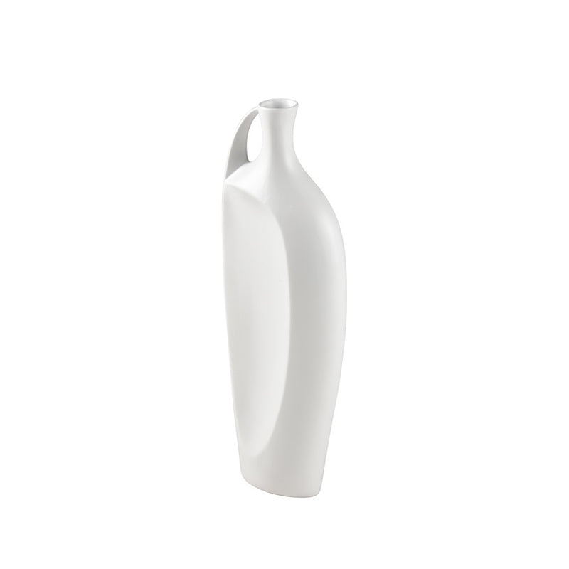 Atlas Lighting Messe Small Vase | Transitional White Earthenware | Floor & Tabletop Decor | 4 x 7.25 x 21 in | Model AC11476-01