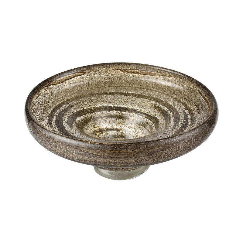 Atlas Lighting Metcalf Bowl 11.5in Decorative Glass Bowl | Traditional Bubbled Brown Glass | Entryway & Kitchen Counter Display | Model AC11477-01