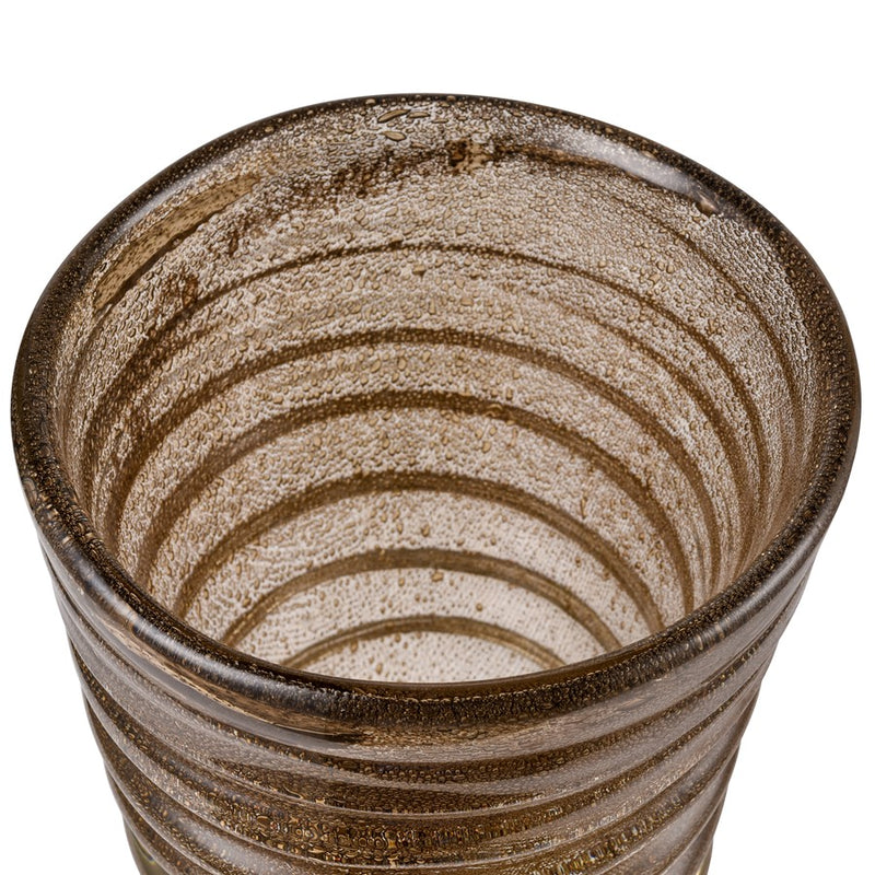 Atlas Lighting Metcalf Small Vase 8in Decorative Glass Vase | Traditional Bubbled Brown Glass | Entryway & Shelf Display | Model AC11479-01