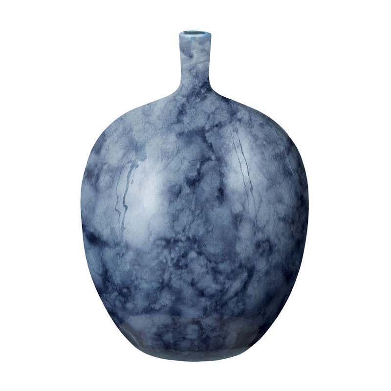Atlas Lighting Midnight Marble Large Vase, Blue