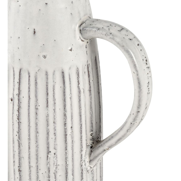 Atlas Lighting Muriel Large Pitcher, Aged White Glazed