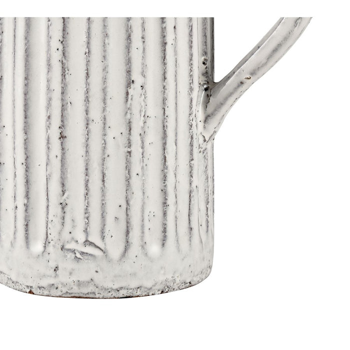 Atlas Lighting Muriel Large Pitcher, Aged White Glazed