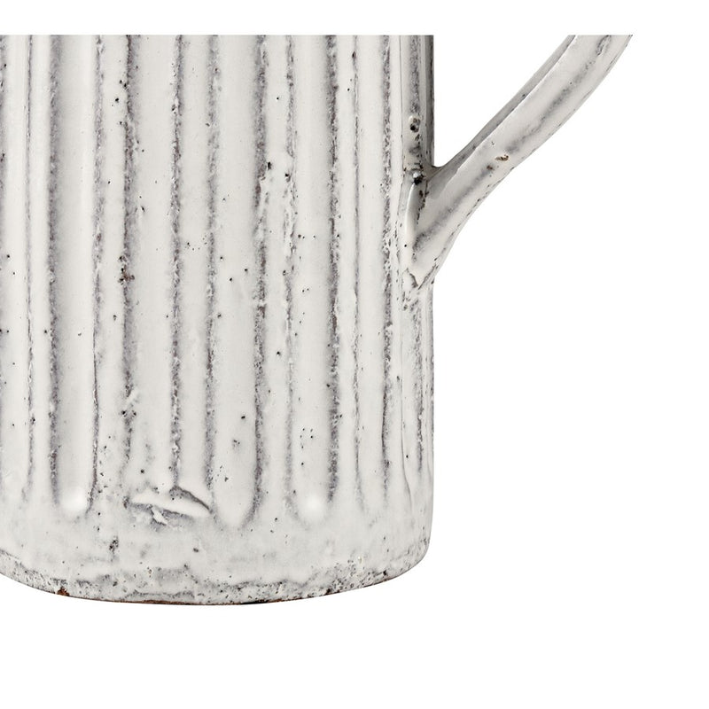 Atlas Lighting Muriel 12in Aged White Glazed Earthenware Pitcher | Transitional Vase | Kitchen & Living Room Display | Model AC11489-01