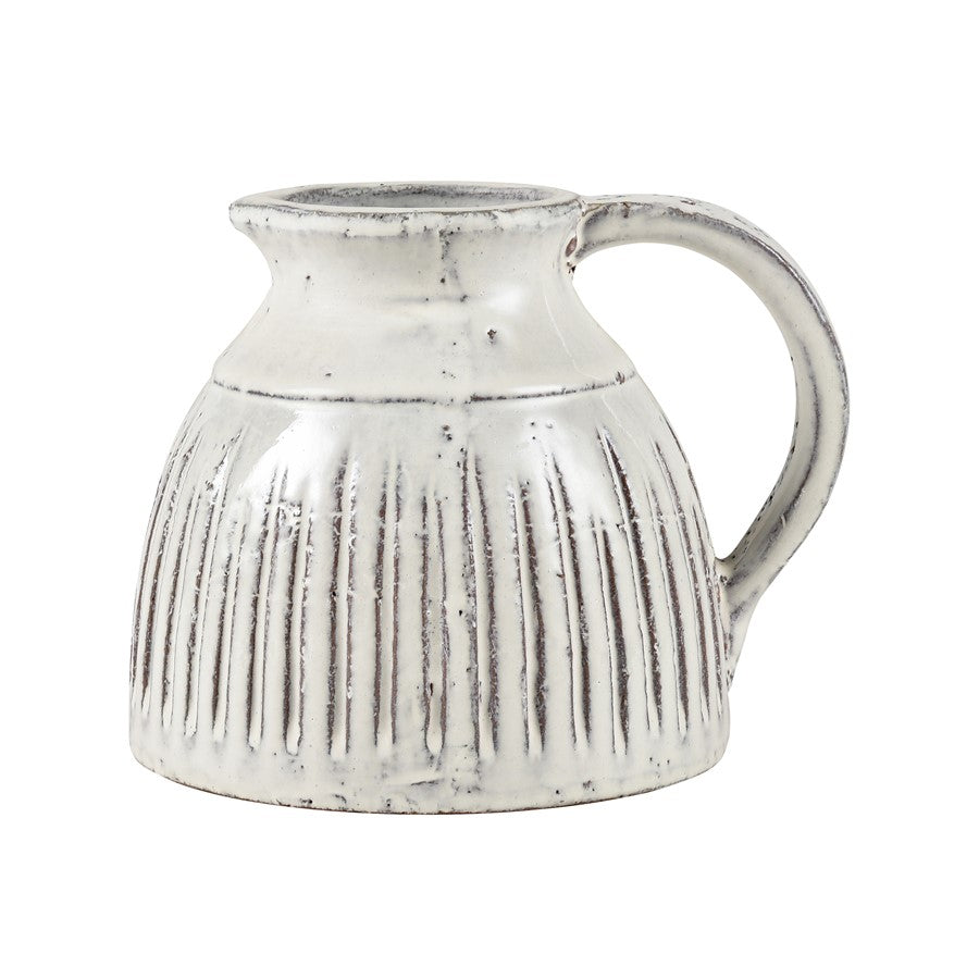 Atlas Lighting Muriel Small Pitcher, Aged White Glazed - AC11490-01
