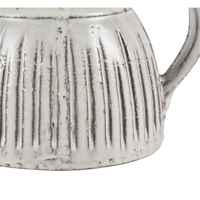 Atlas Lighting Muriel Small Pitcher, Aged White Glazed