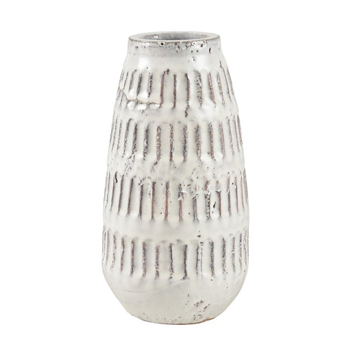 Atlas Lighting Muriel Large Vase, Aged White Glazed - AC11491-01