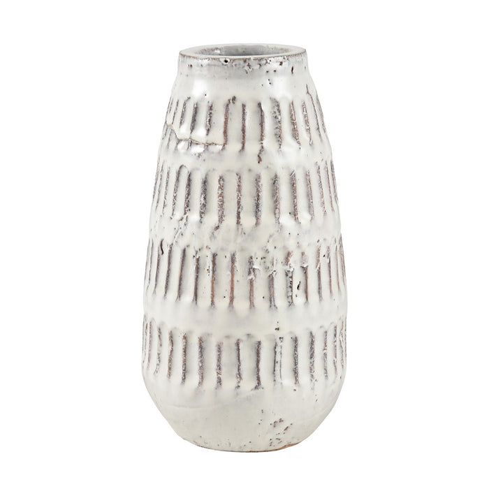 Atlas Lighting Muriel Large Vase, Aged White Glazed - AC11491-01