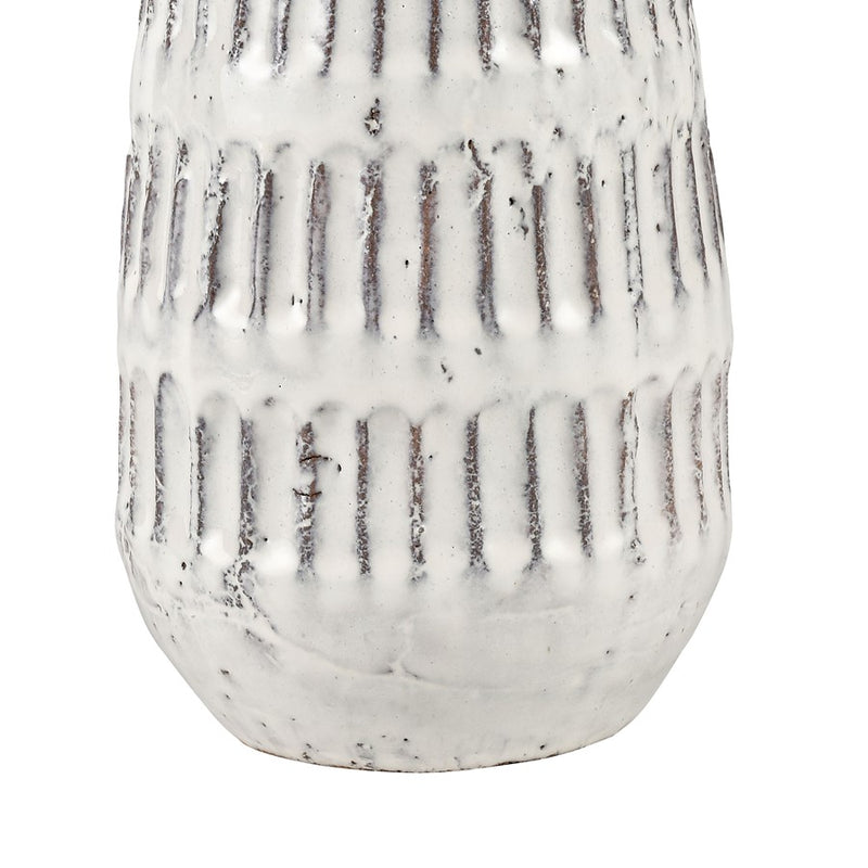 Atlas Lighting Muriel Large Vase, Aged White Glazed