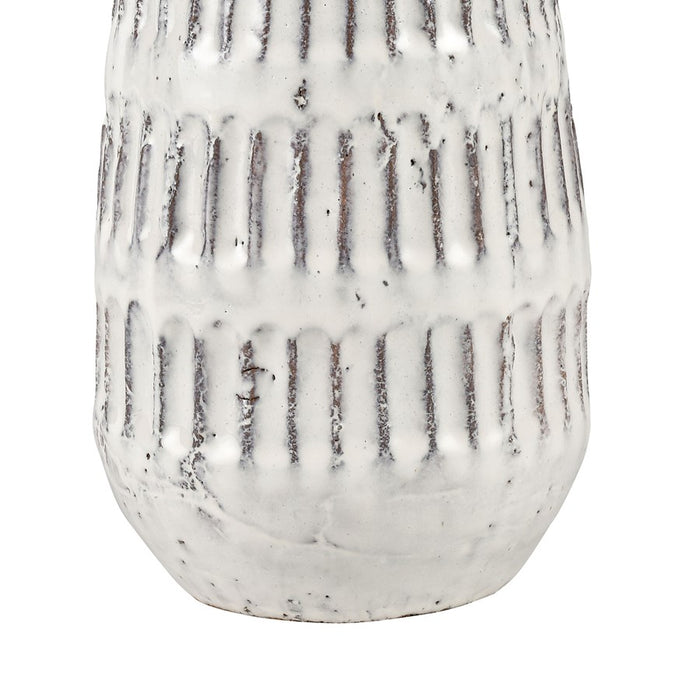 Atlas Lighting Muriel Large Vase, Aged White Glazed