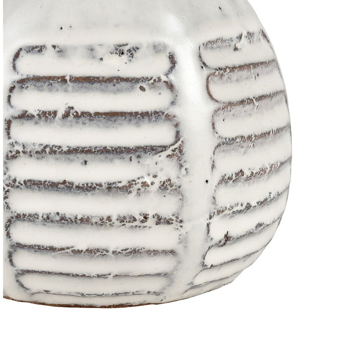 Atlas Lighting Muriel Small Vase, Aged White Glazed