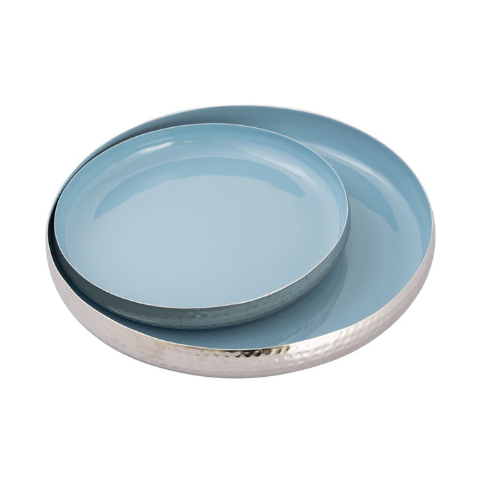 Atlas Lighting Nelson Tray Set of 2,Lt Blue Enamel