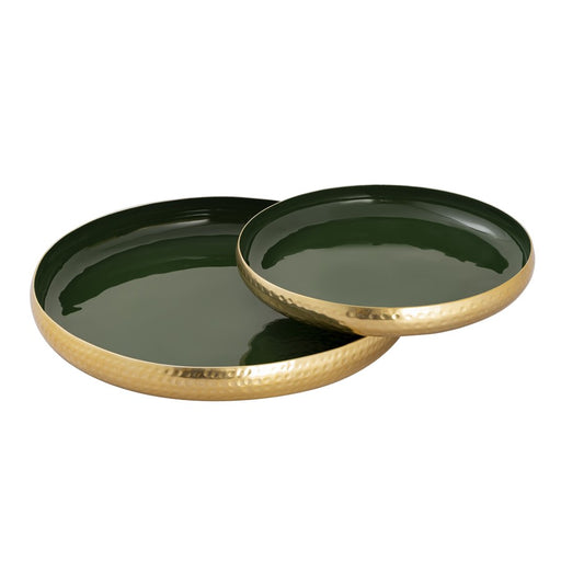 Atlas Lighting Nelson Tray Set of 2, Dark Green Enamel