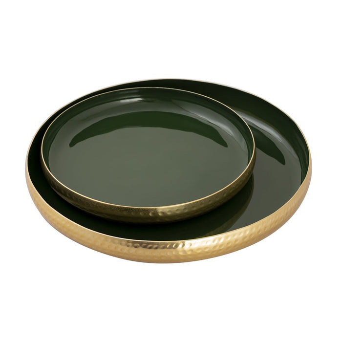Atlas Lighting Nelson Tray Set of 2, Dark Green Enamel