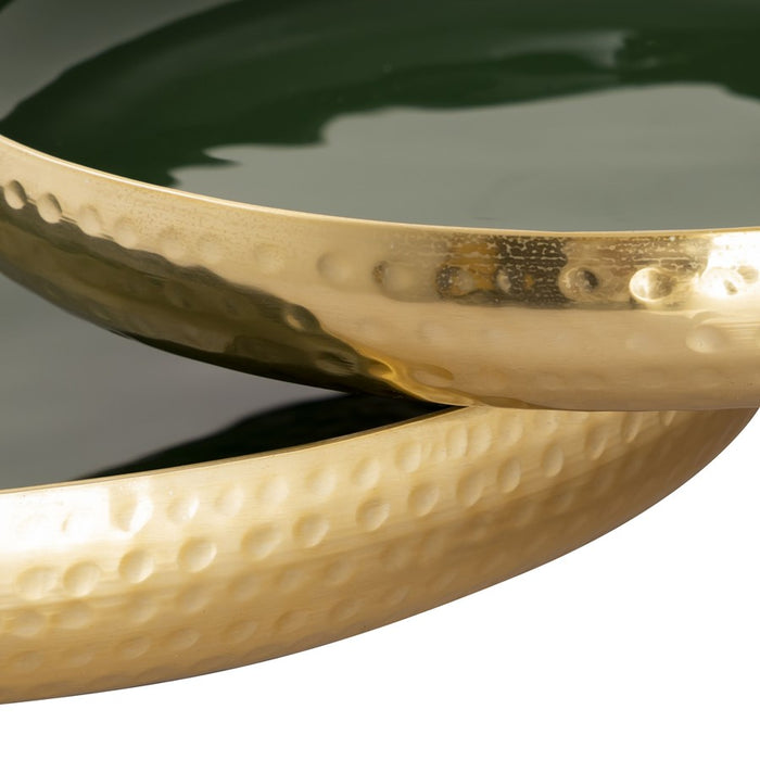 Atlas Lighting Nelson Tray Set of 2, Dark Green Enamel