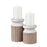 Atlas Lighting Norris Candleholder Set of 2, Beige