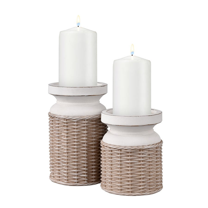 Atlas Lighting Norris Candleholder Set of 2, Beige