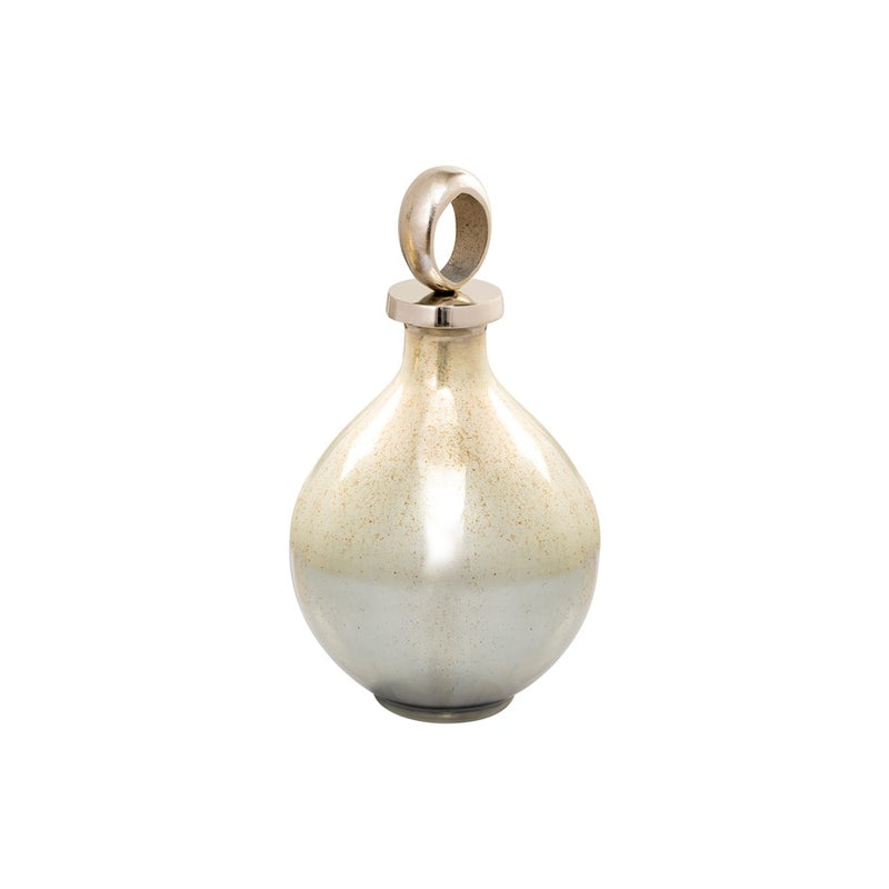Atlas Lighting Opal Ring Medium Bottle | Transitional German Silver and Light Green Glass | Living Room & Entryway Decor | Model AC11512-01