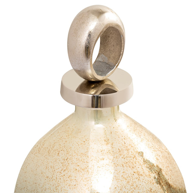 Atlas Lighting Opal Ring Medium Bottle | Transitional German Silver and Light Green Glass | Living Room & Entryway Decor | Model AC11512-01