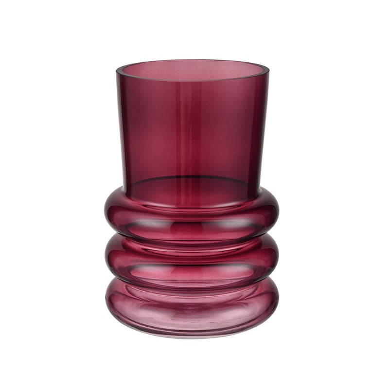 Atlas Lighting Oria Small Vase | Maroon Smooth Glass | Shelf & Tabletop Decor | 5.5 x 5.5 x 8 in | Model AC11517-01