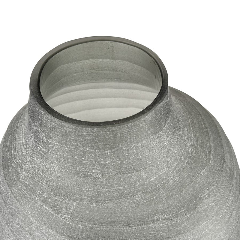 Atlas Lighting Otto Large Vase | Modern Gray Frosted Glass | Living Room & Entryway Decor | 6.25 x 6.25 x 15 in | Model AC11519-01