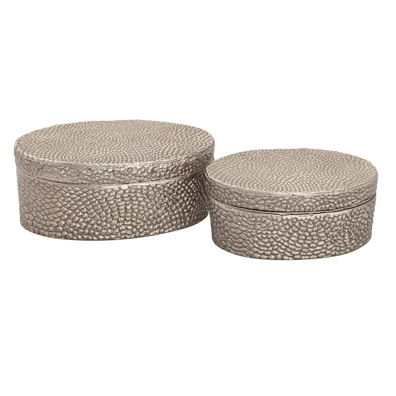 Atlas Lighting Oval Large Pebble Box, Nickel