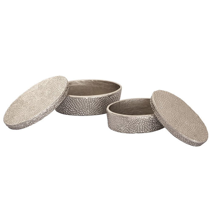 Atlas Lighting Oval Large Pebble Box, Nickel
