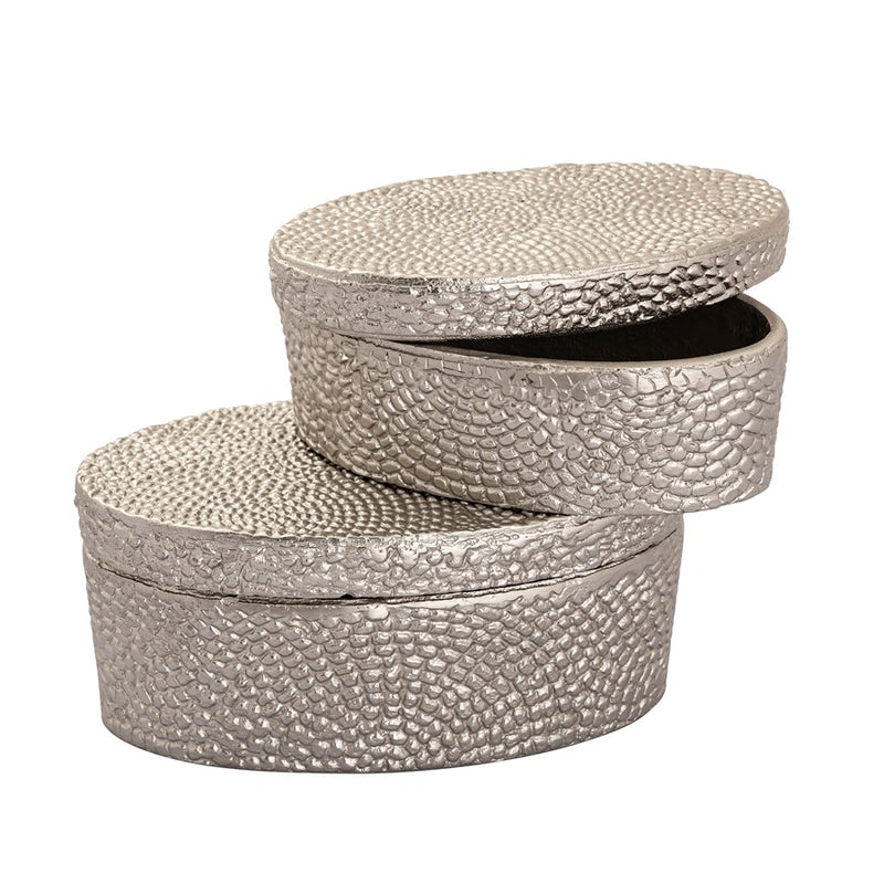 Atlas Lighting Oval Large Pebble Box, Nickel
