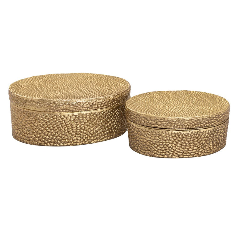 Atlas Lighting Oval Small Pebble Box, Brass