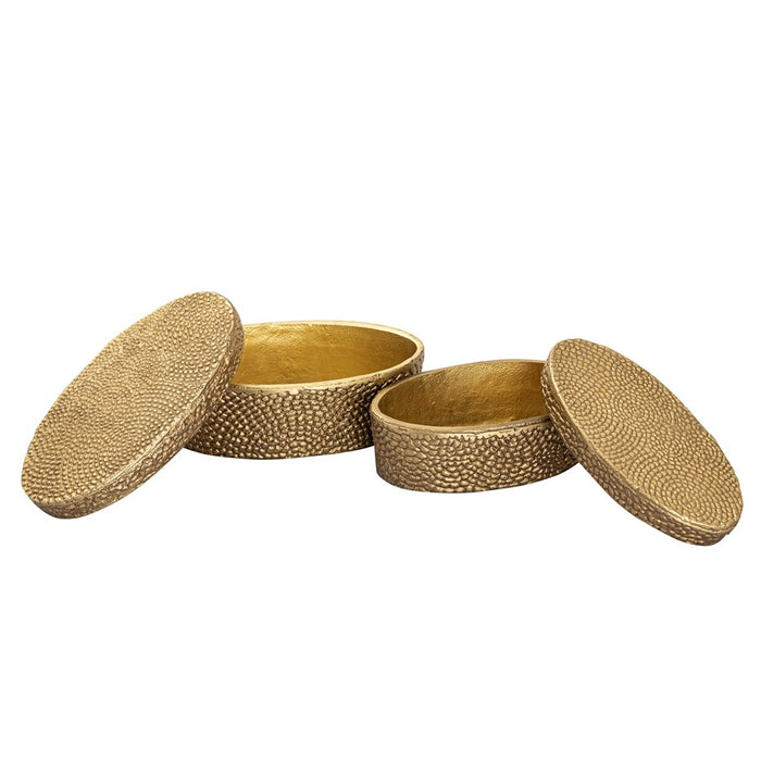 Atlas Lighting Oval Small Pebble Box, Brass
