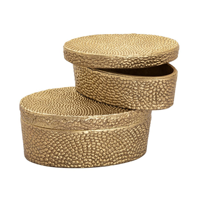 Atlas Lighting Oval Small Pebble Box, Brass