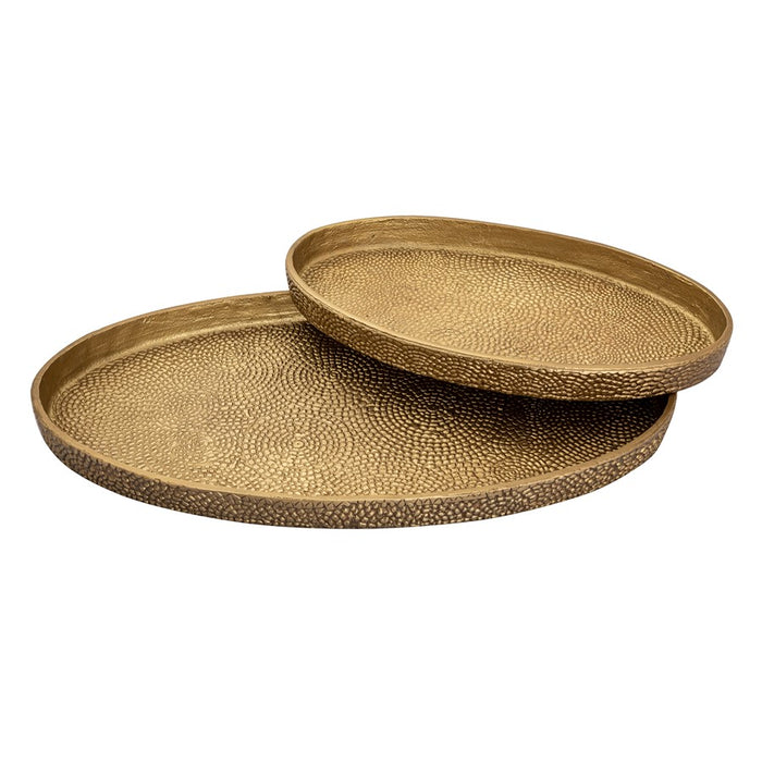 Atlas Lighting Oval Pebble Tray Set of 2, Brass