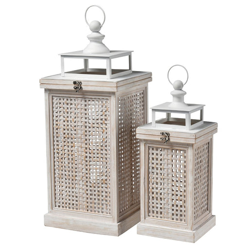 Atlas Lighting Paley Lantern Set of 2, Weathered White