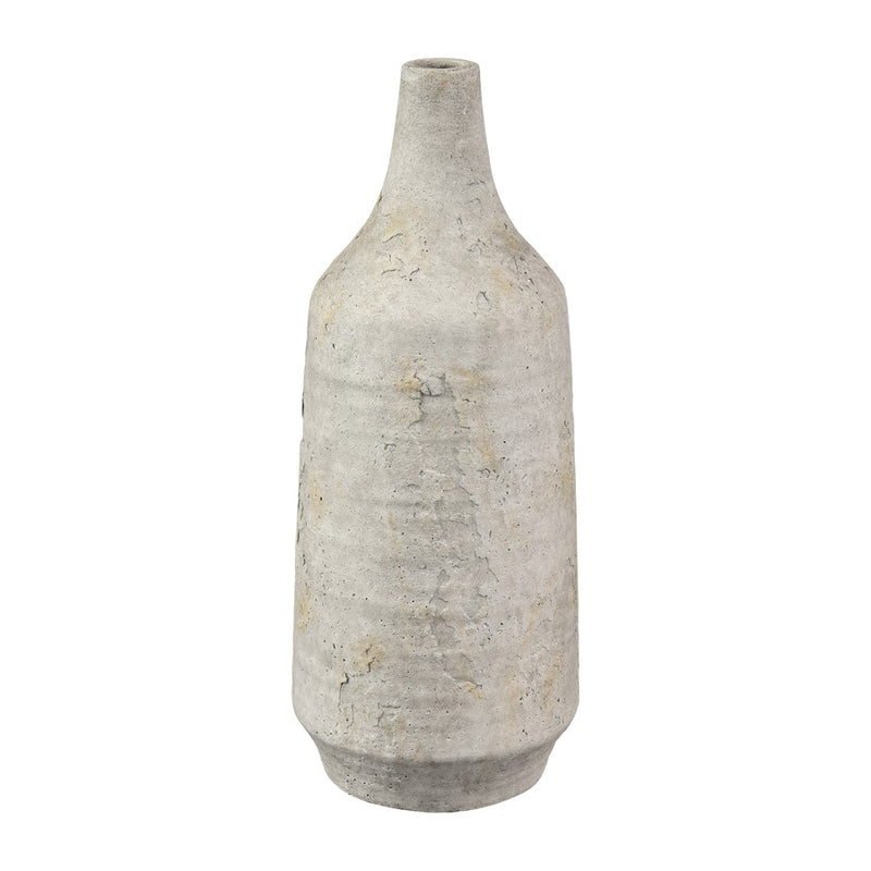 Atlas Lighting Pantheon Large Bottle | Traditional Aged White Earthenware Vase | Living Room & Entryway Decor | Model AC11524-02