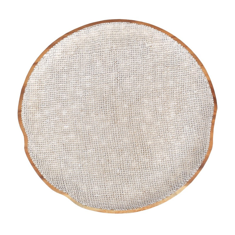 Atlas Lighting Paulson Plate | White Painted Linen on Suar Wood | Kitchen & Dining Room Decor | 18 x 18 x 2 in | Model AC11530-01
