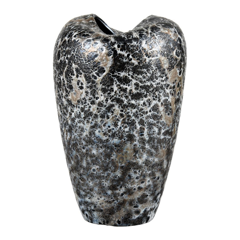 Atlas Lighting Pedraza Small Vase | Hand-Blown Marbled Black Glass | Side Table & Console Decor | 6.25 x 6.25 x 10 in | Model AC11533-01