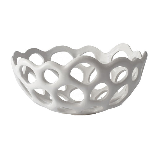 Atlas Lighting Perforated Porcelain Bowl, White