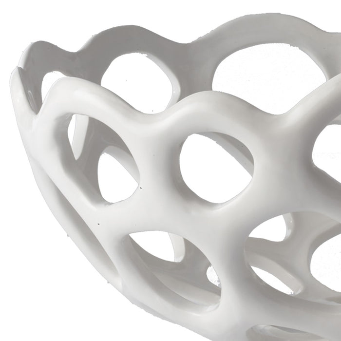 Atlas Lighting Perforated Porcelain Bowl, White
