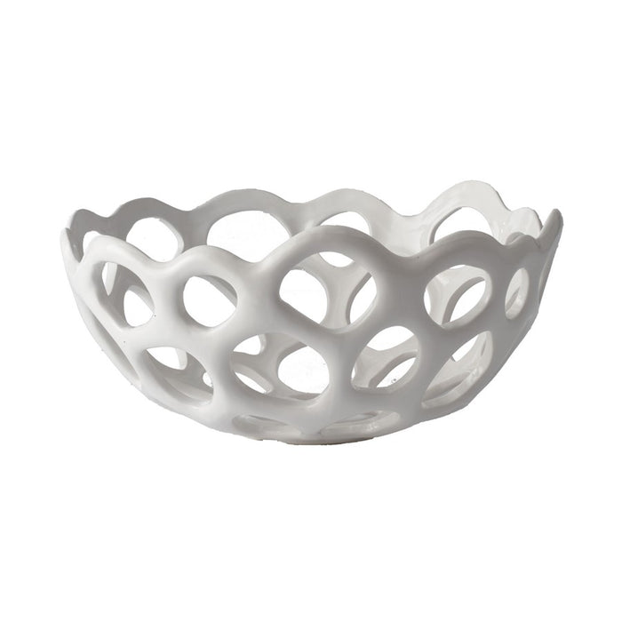 Atlas Lighting Perforated Porcelain Bowl, White