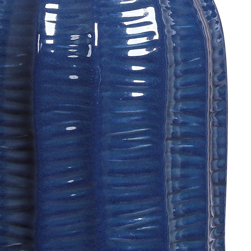 Atlas Lighting Philip Vase 14in Tall | Transitional Dark Blue Earthenware | Living Room & Entryway Decor | 7 x 7 x 14 in | Model AC11536-01