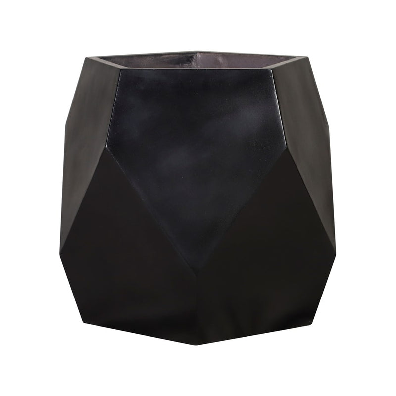 Atlas Lighting Polygon Planter 24in | Modern Black Concrete | Patio & Entryway Decor | 24 x 23 x 23 in | Model AC11538-01