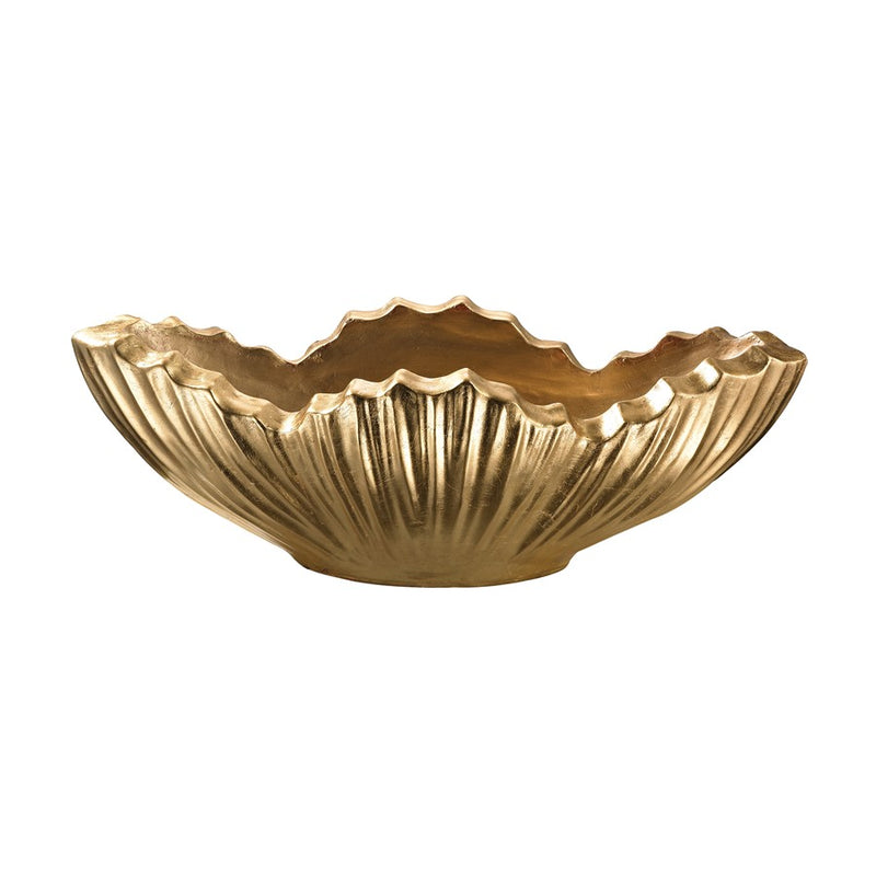 Atlas Lighting Poppy 32in Gold Leaf Composite Centerpiece Bowl | Transitional Decor | Living Room & Dining Table | Model AC11539-01