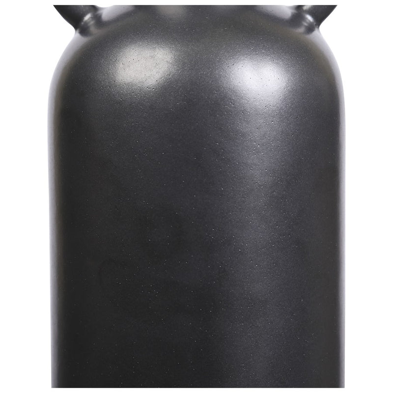 Atlas Lighting Raja Large Vase | Black Satin Earthenware with Amphora Handles | Living Room & Hallway Console Accent | Model AC11547-01